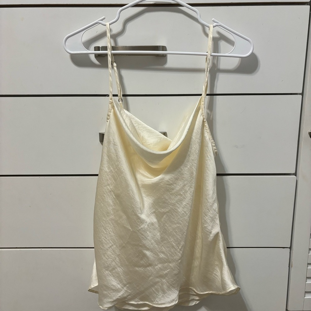 Show Me Your MuMu Cream Silk Tank Top - Picture 1 of 6